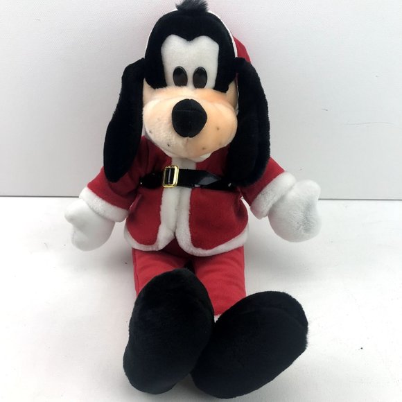 Disney Goofy Santa Stuffed Animal Plush Toy Christmas Holiday Decoration Red Whi